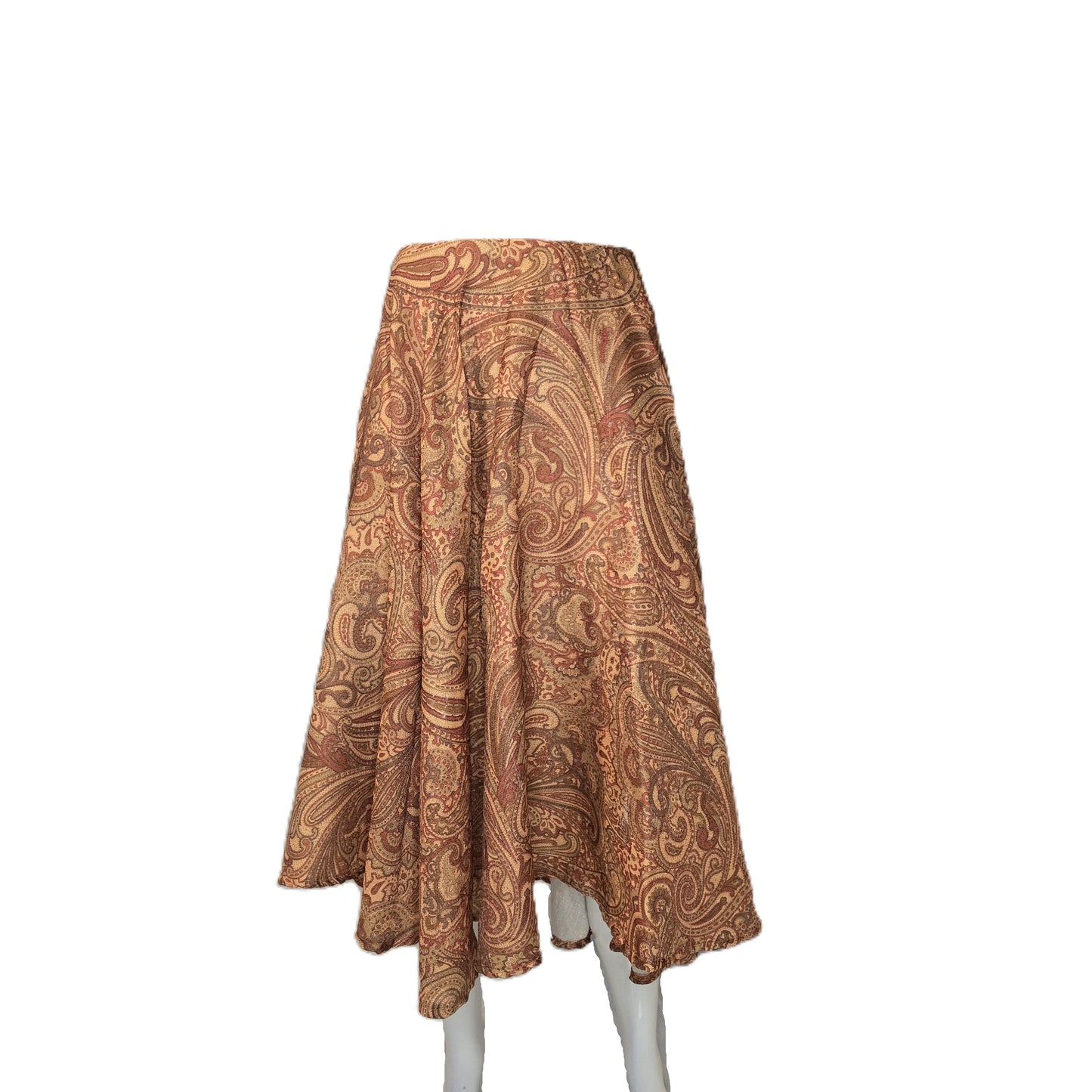 Orange Paisley Circle Skirt