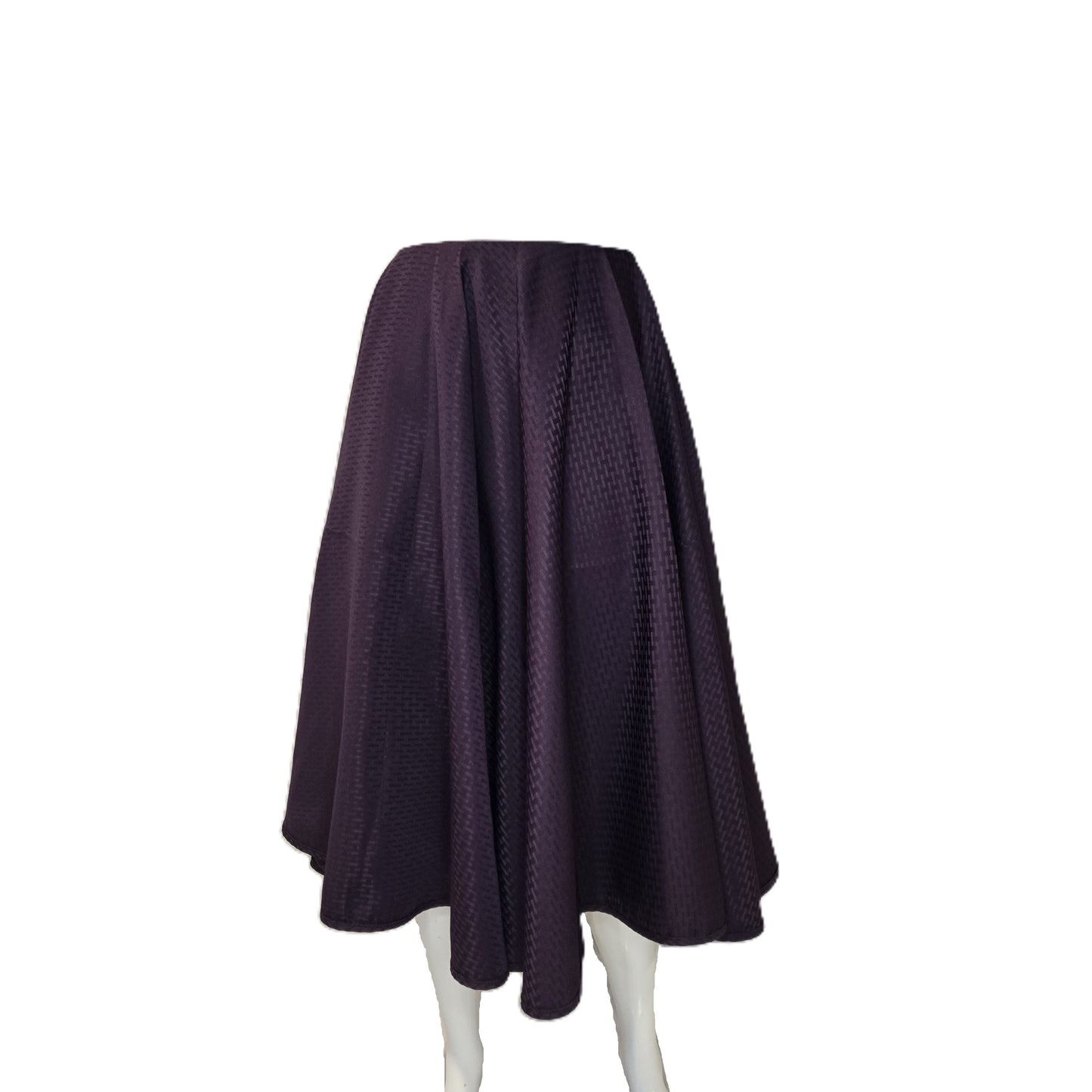 Eggplant Purple Jacquard Circle Skirt