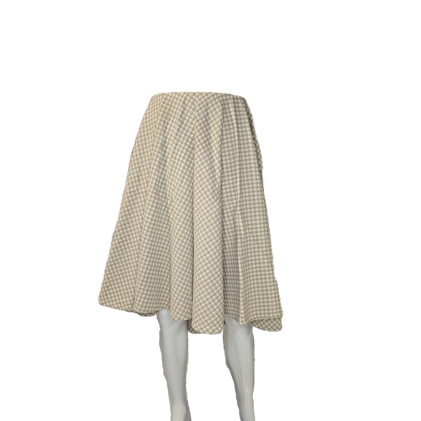 Khaki Houndstooth Circle Skirt