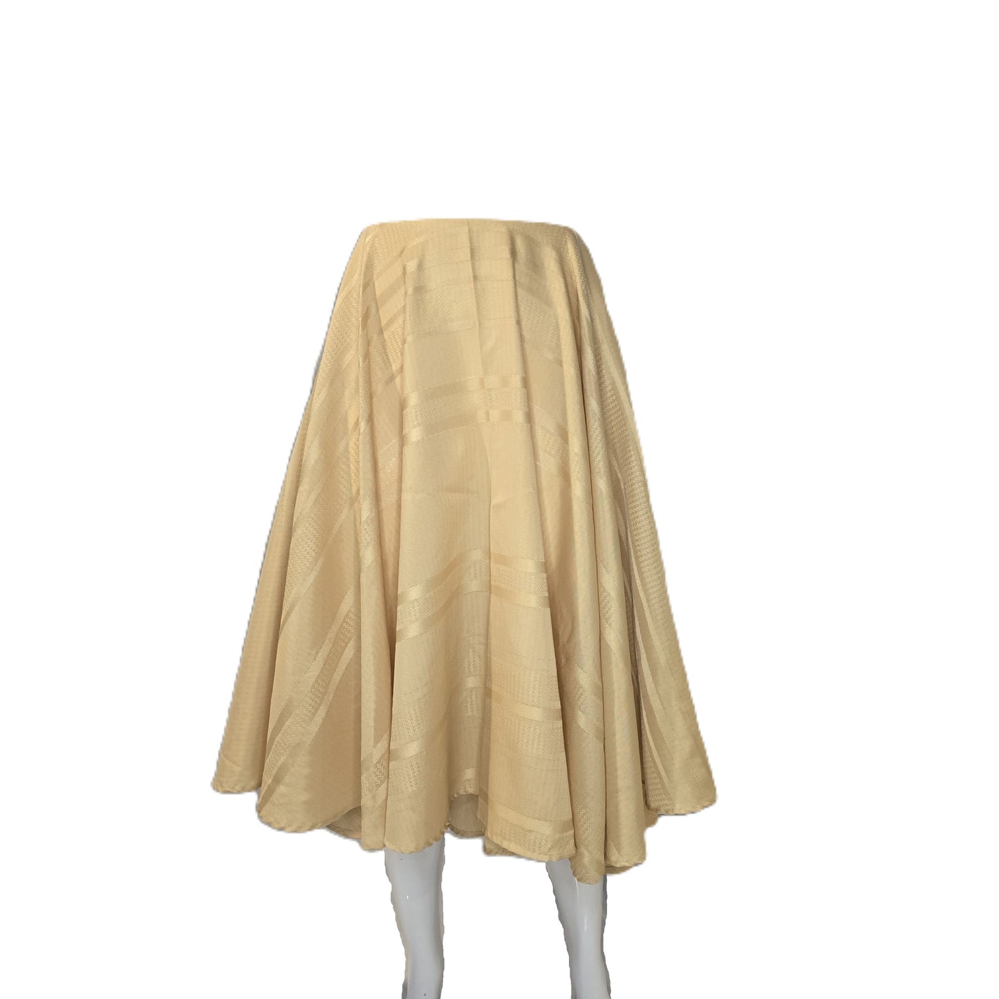 Mustard Yellow Brocade Stripe Circle Skirt