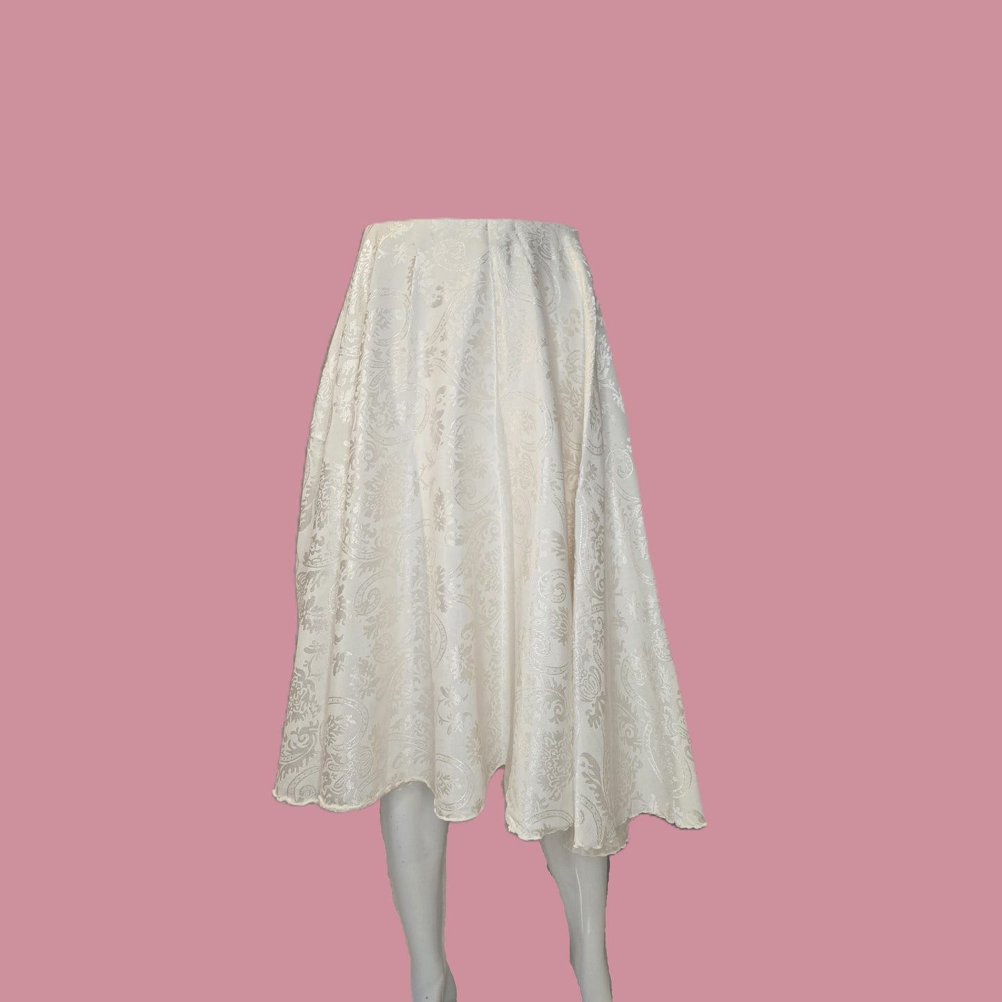 Ivory Jacquard Circle Skirt