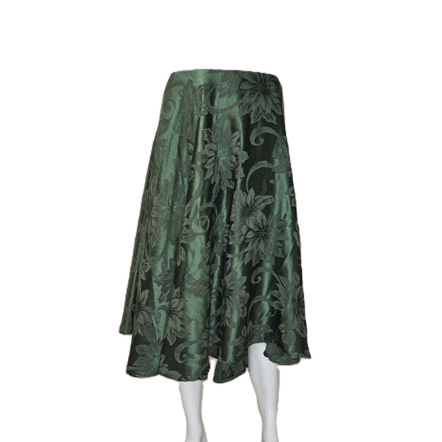 Emerald Green Damask Circle Skirt