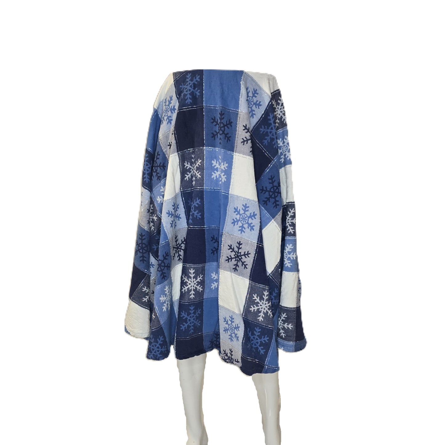 Blue and White Snowflake Circle Skirt