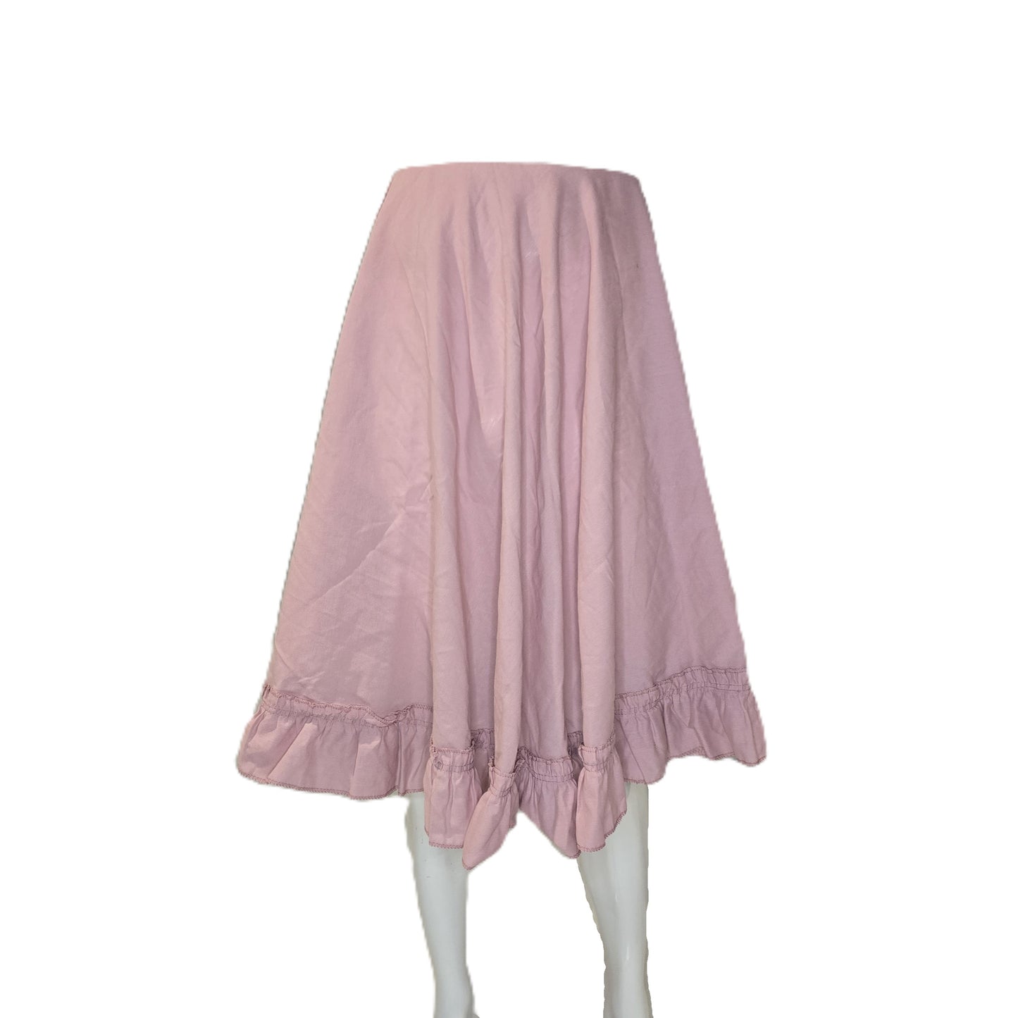 Light Rose Ruffled Circle Skirt