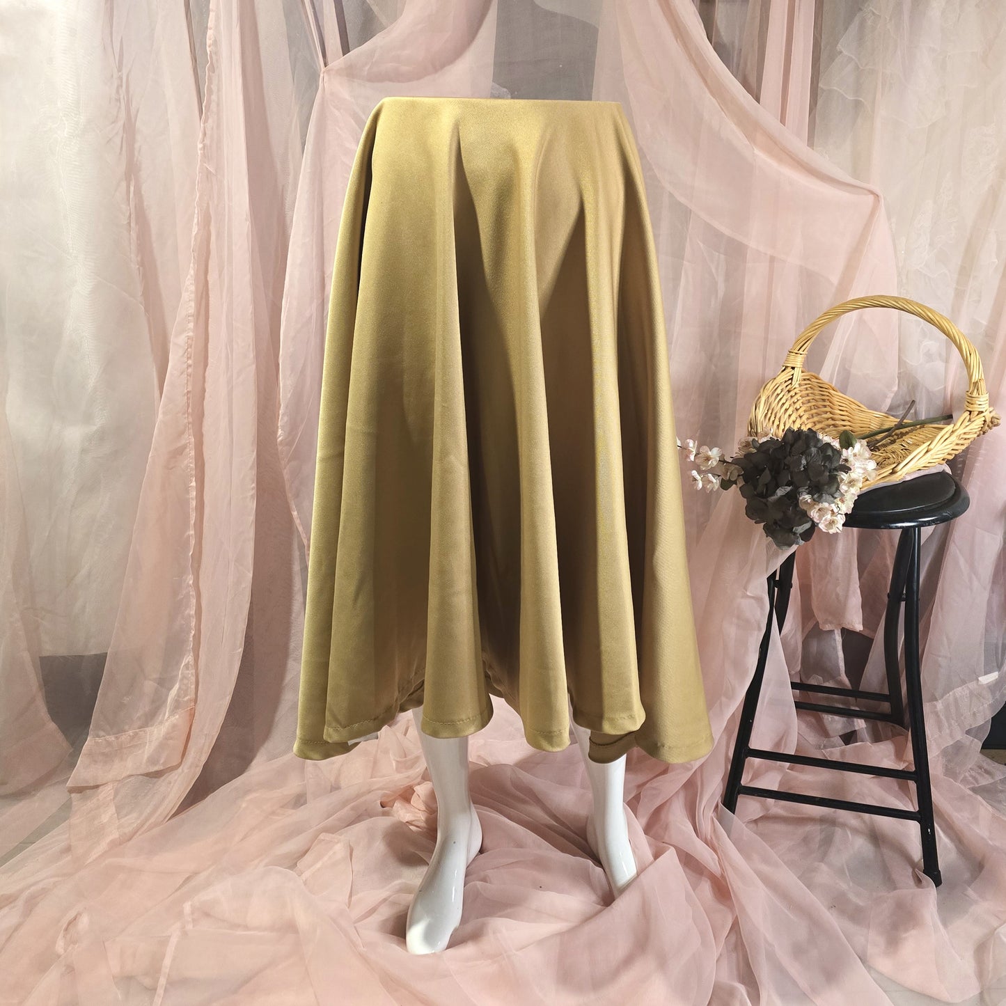 Soft Golden Yellow Circle Skirt