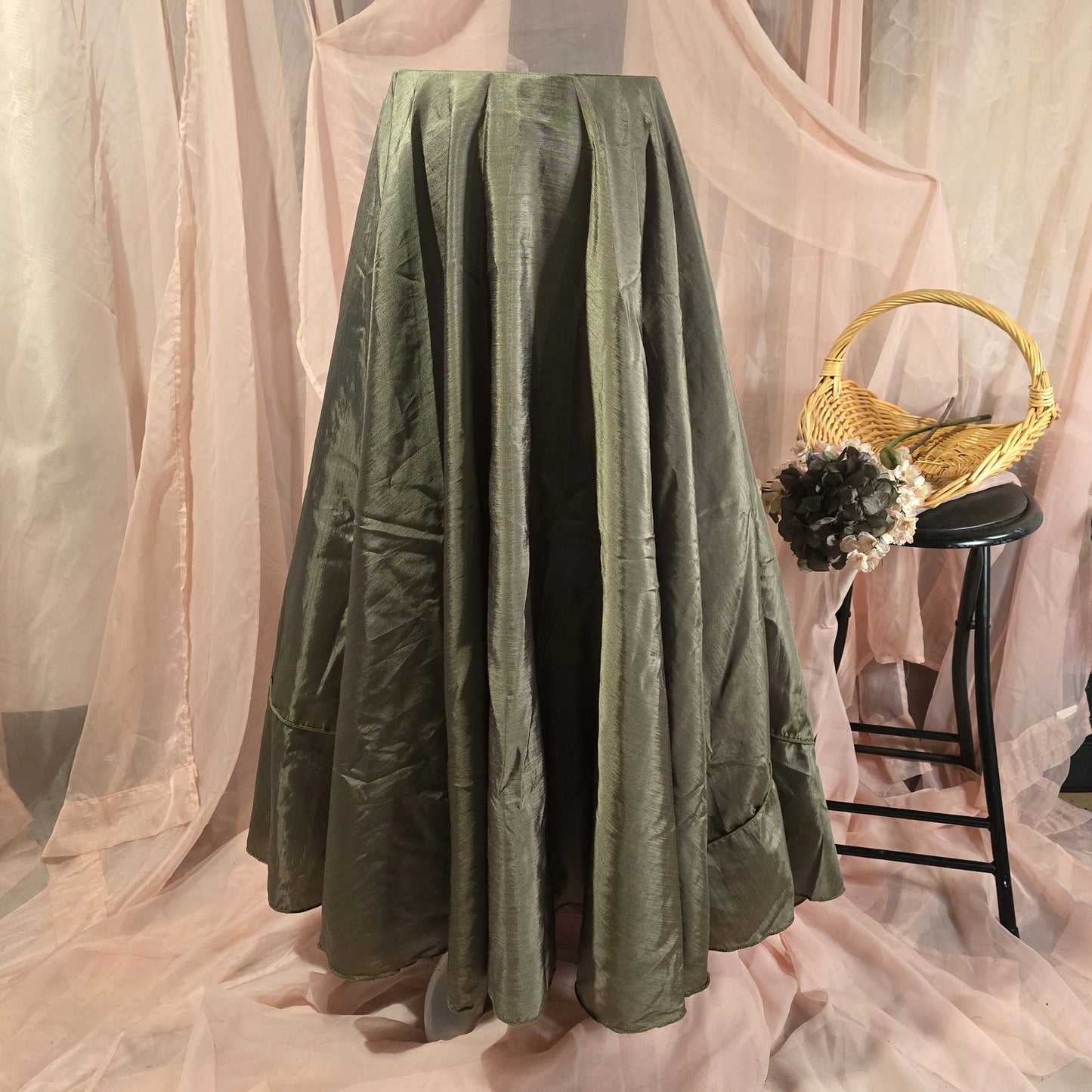 Green Taffeta Circle Skirt