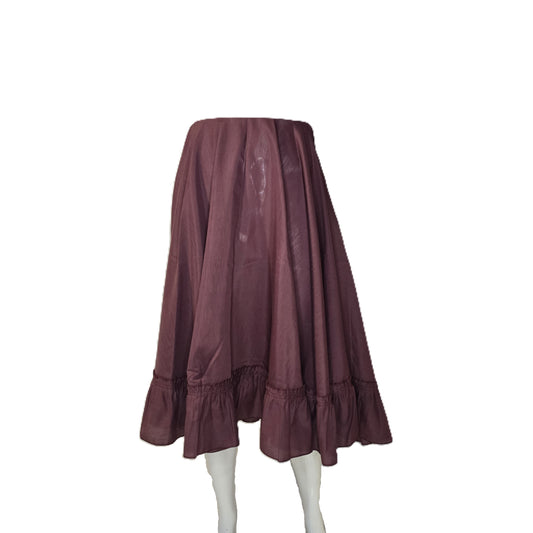 Maroon Ruffled Circle Tablecloth Skirt