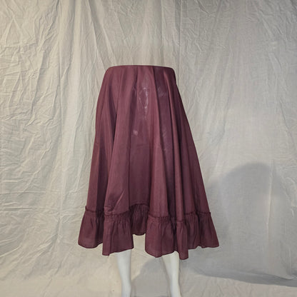 Maroon Ruffled Circle Tablecloth Skirt