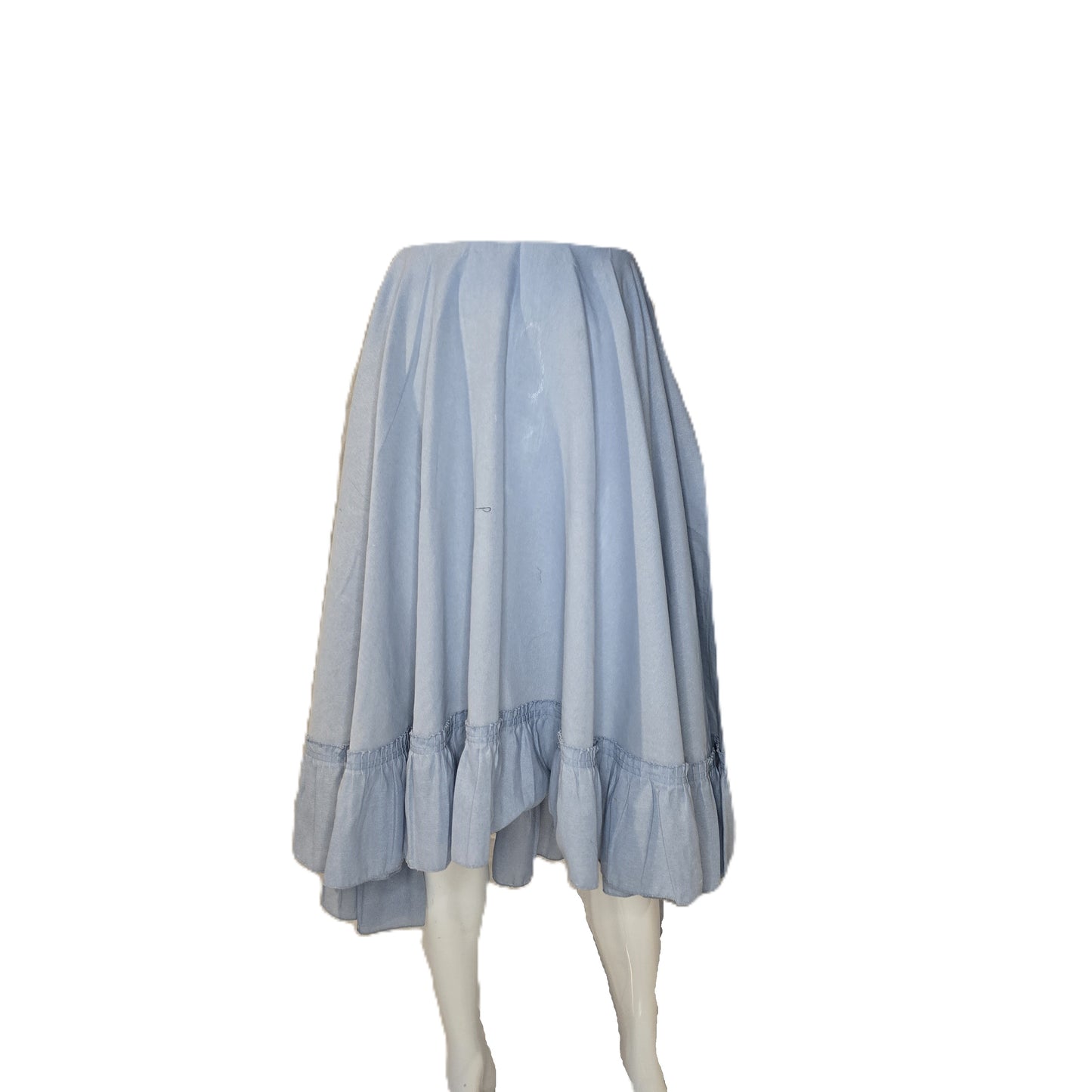 Light-wash Blue Ruffled Circle Tablecloth Skirt