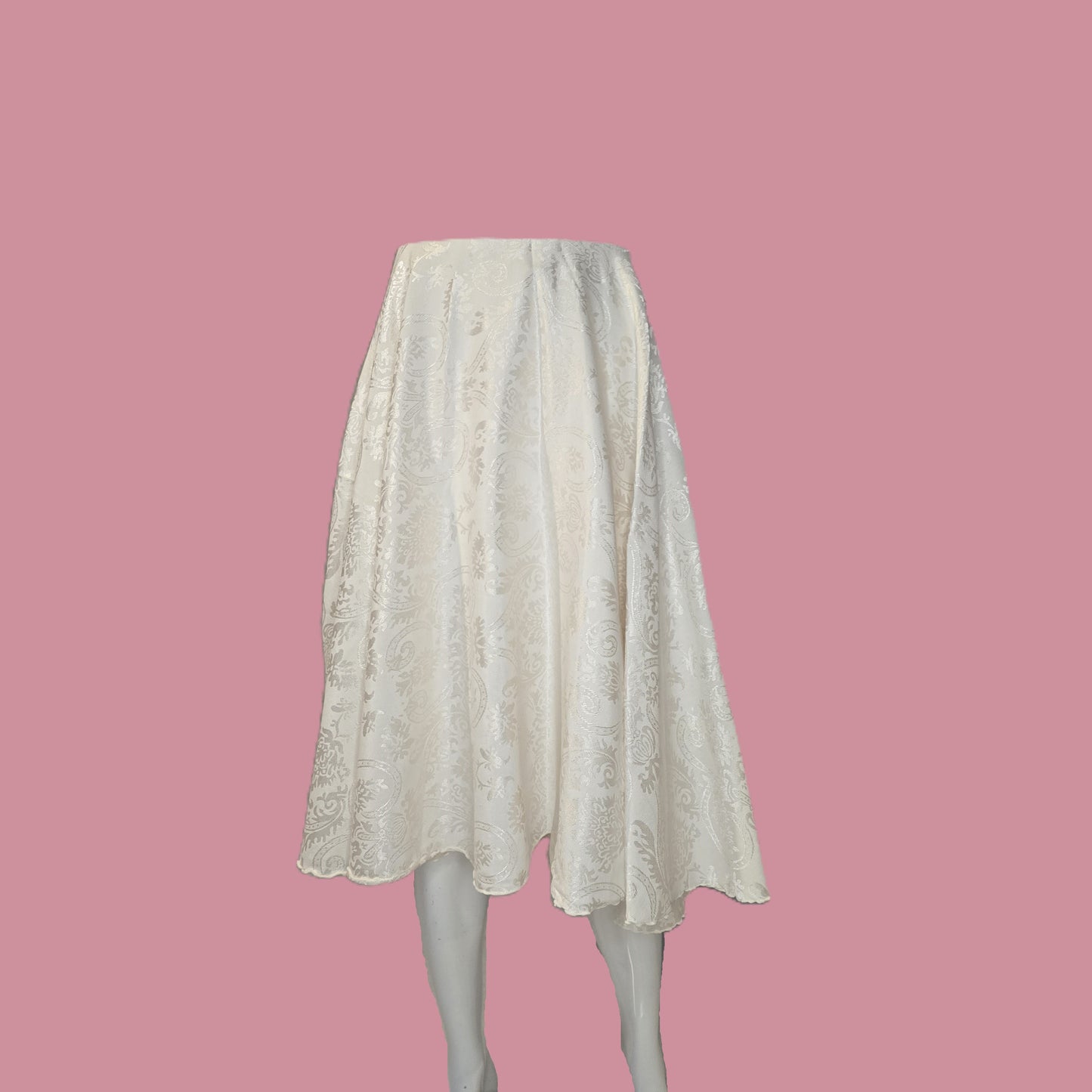 Ivory Jacquard Circle Tablecloth Skirt