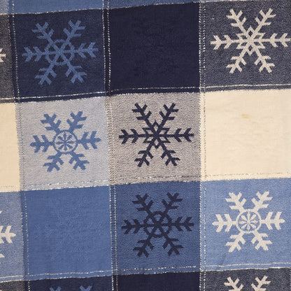 Blue and White Snowflake Circle Tablecloth Skirt