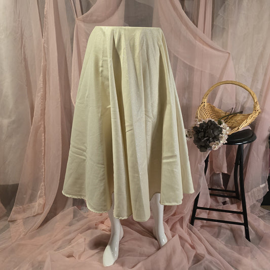 Cream Circle Tablecloth Skirt with Silver Glitter