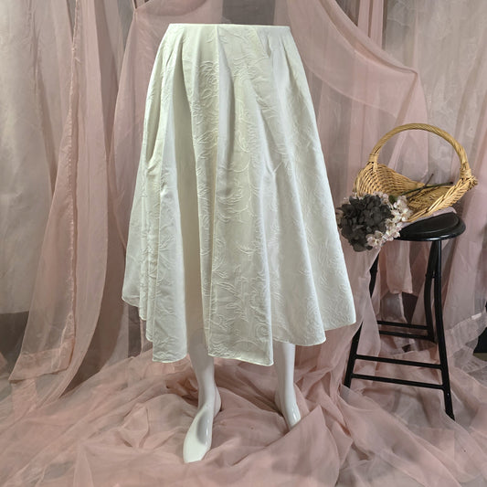 White Floral Brocade Circle Skirt