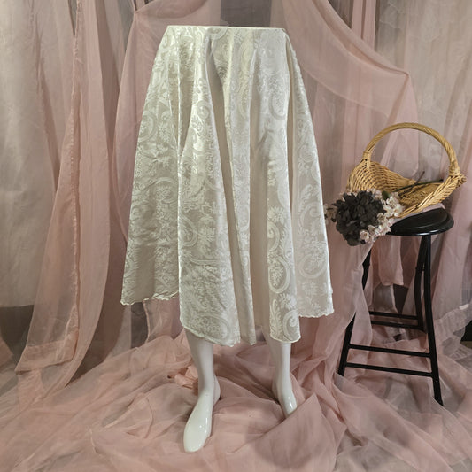Ivory Jacquard Circle Skirt