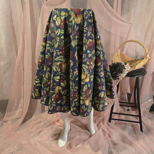 Blue Fruit Circle Skirt