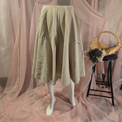 Khaki Houndstooth Circle Skirt
