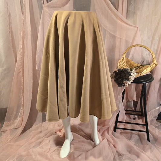 Tan Brocade Stripe Circle Skirt