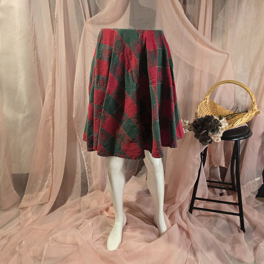 Red and Green Christmas Tree Circle Skirt