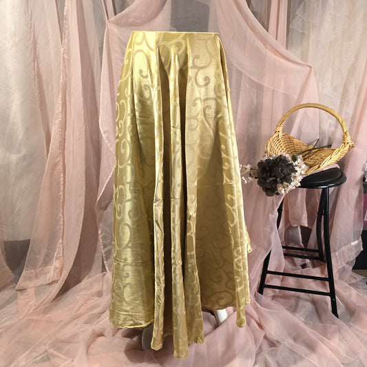 Long Gold Swirl Brocade Circle Skirt