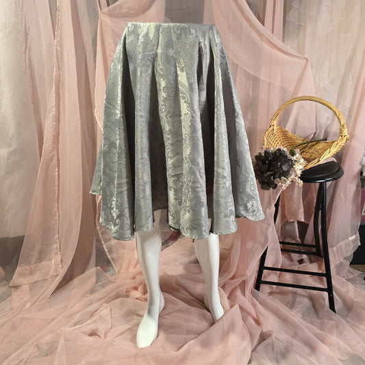 Gray Brocade Circle Skirt