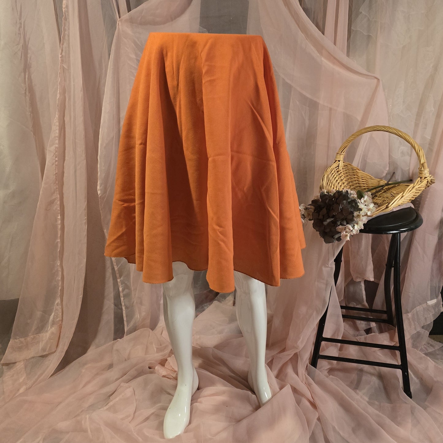 Bright Orange Circle Skirt