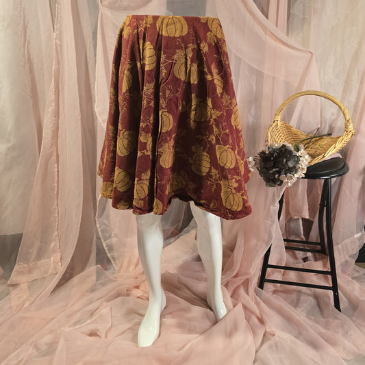 Red Pumpkin Circle Skirt