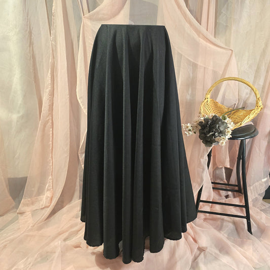 Long Black Circle Skirt
