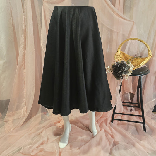Black Polyester Circle Skirt