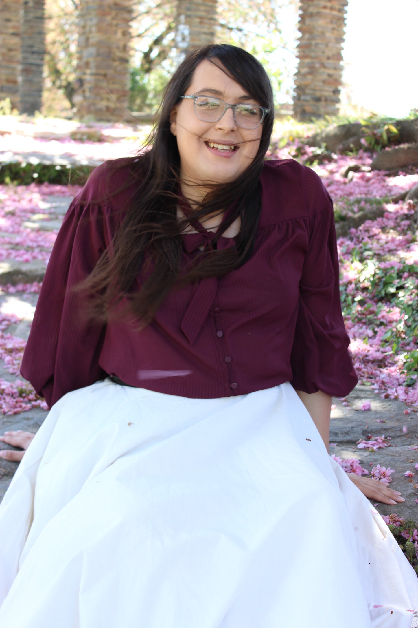 Light Blue Circle Tablecloth Skirt with Scalloped Hem