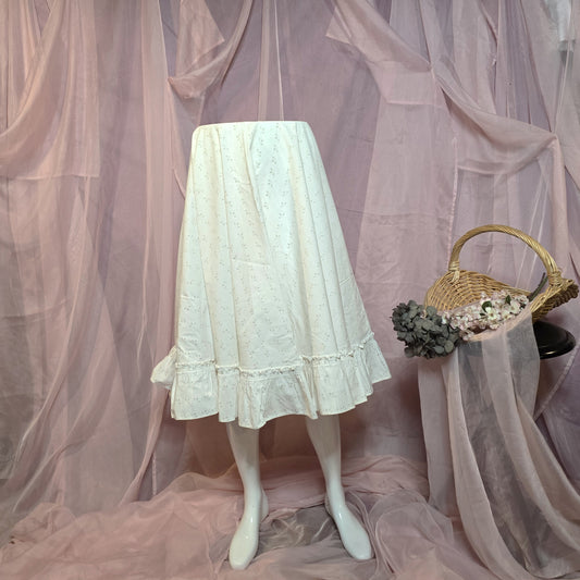 Ivory Seeds Ruffled Circle Skirt