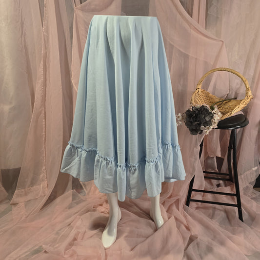 Light Blue Ruffled Circle Skirt