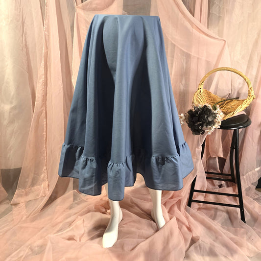 Dark Periwinkle Ruffled Circle Skirt