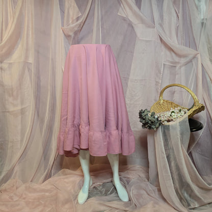 Dark Rose Ruffled Circle Skirt