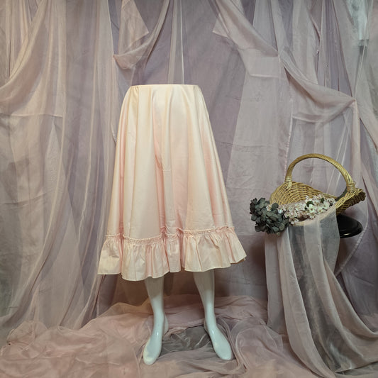 Light Salmon Ruffled Circle Skirt