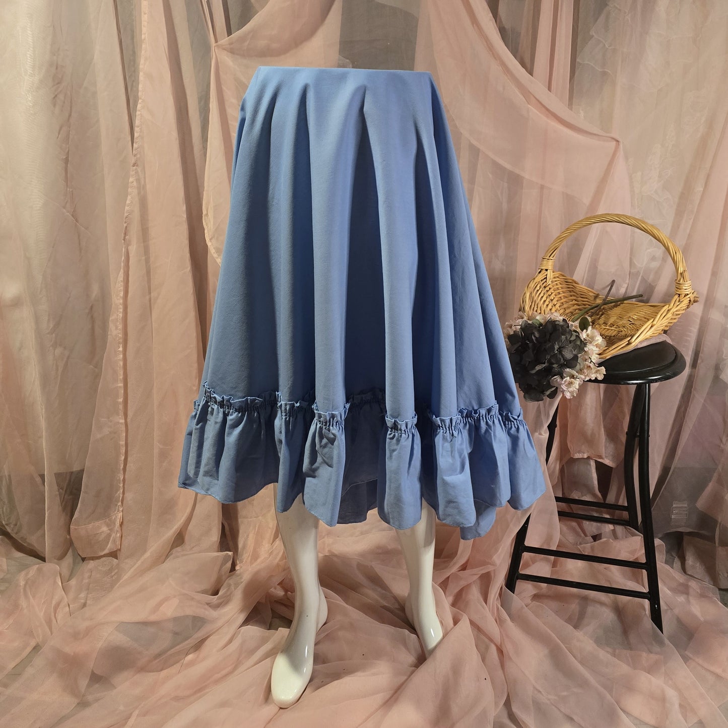 Periwinkle Ruffled Circle Skirt