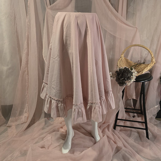 Carnation Pink Ruffled Circle Skirt