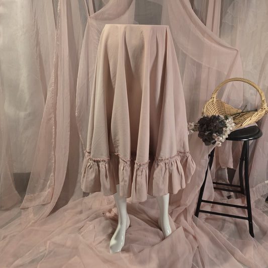 Light Pink Ruffled Circle Tablecloth Skirt