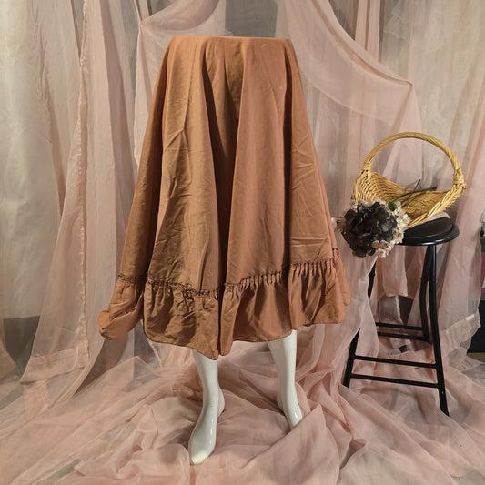 Dusty Orange Ruffled Circle Skirt