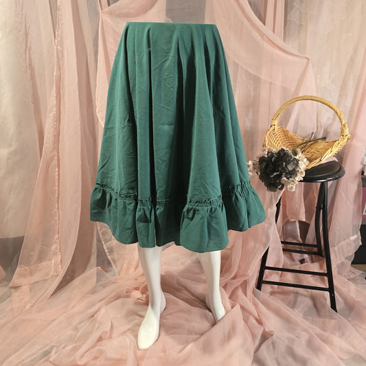 Green Ruffled Circle Skirt
