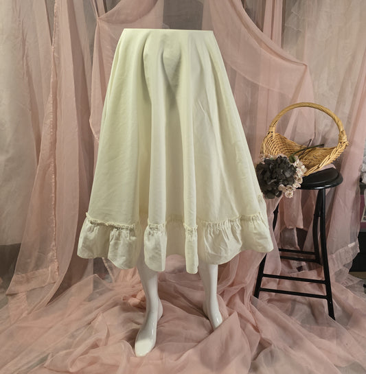 Cream Ruffled Circle Skirt